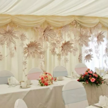 Wedding Arch Hire Norfolk - Paper Flower Wall Backdrop - Vintage Partyware