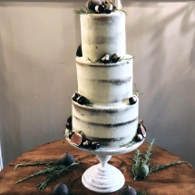 Wedding Cake Hire Norfolk - Wood Pedestal Cake Stand - Vintage Partyware