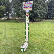 Test Your Strength Bell Hammer Vintage Fairground Giant Wedding Games Hire Norfolk Vintage Partyware Event Decorations Kings Lynn Norwich Ely